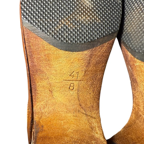 Vintage Father & Son Valleria Cognac Brown Leather Clog Heeled for Women Size 8 - Picture 5 of 10